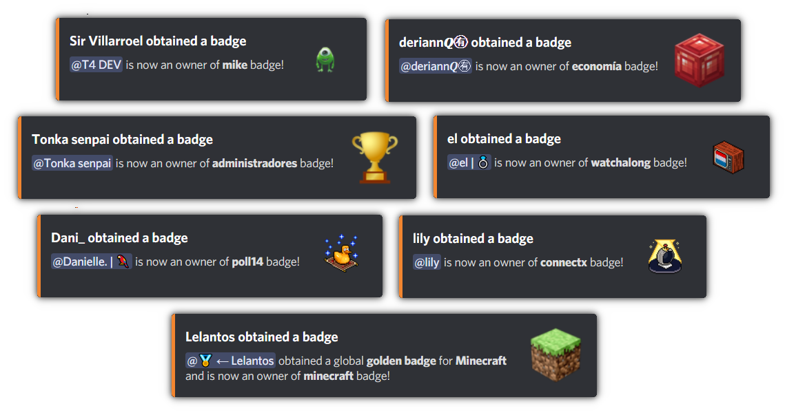 Real-time badge unlock announcement in a Discord channel