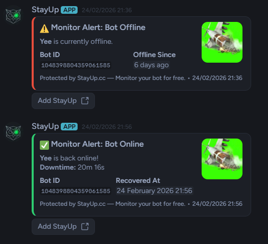 StayUp Notification Example Picture