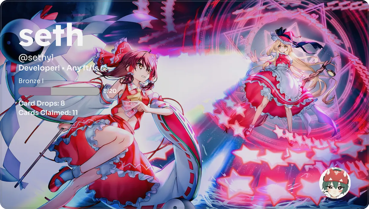 Preview of seth’s profile card