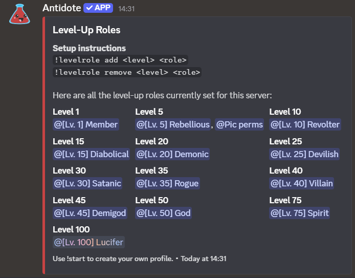 Level Roles feature preview