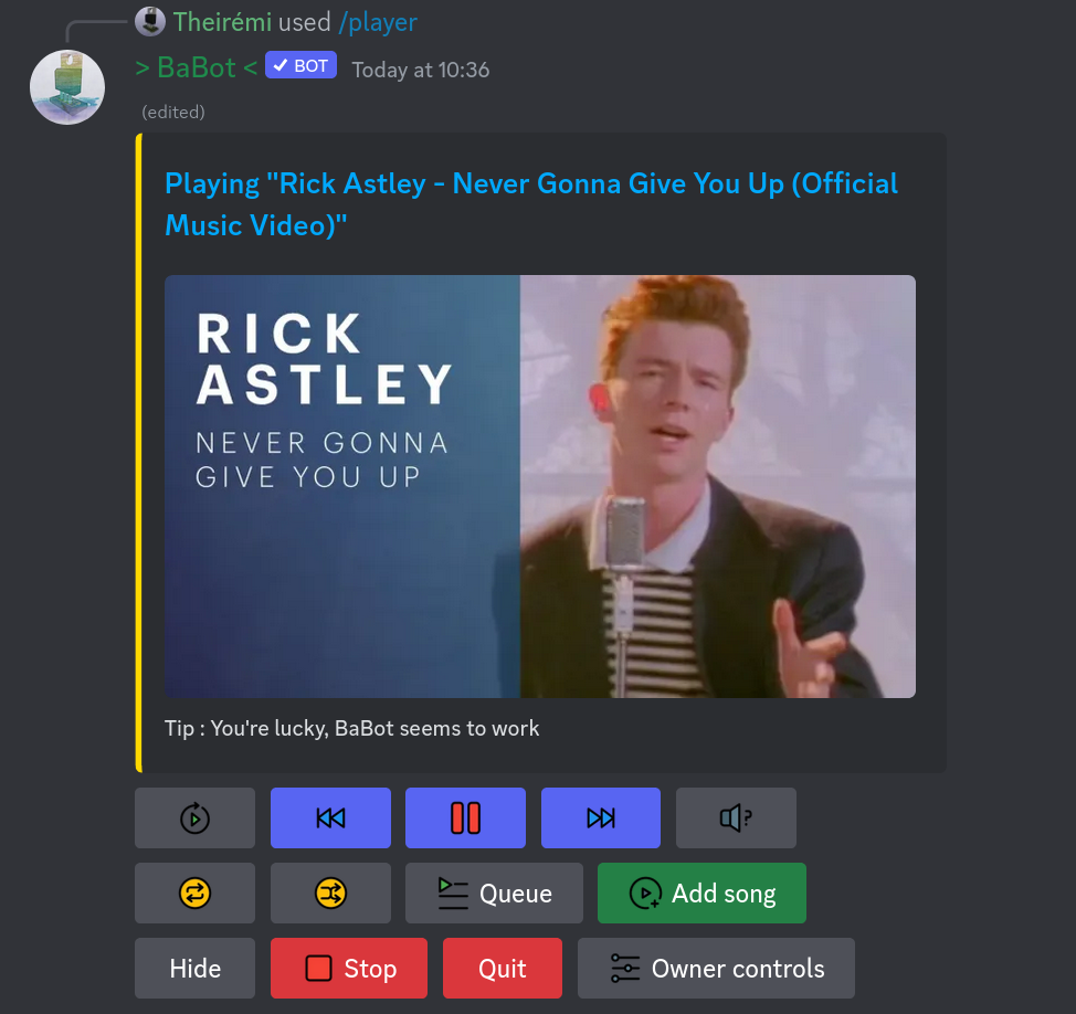 Image about how the player looks like