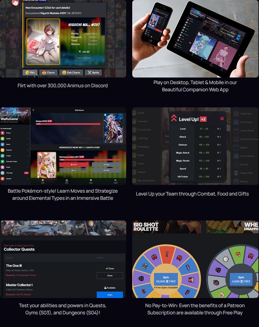 An image showing 6 key features