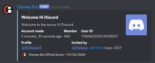 Custom welcome message