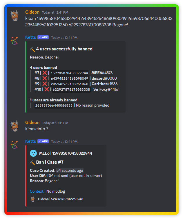 Moderation and case usage