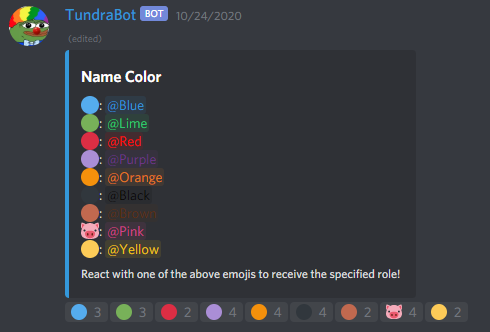 Color role Menu