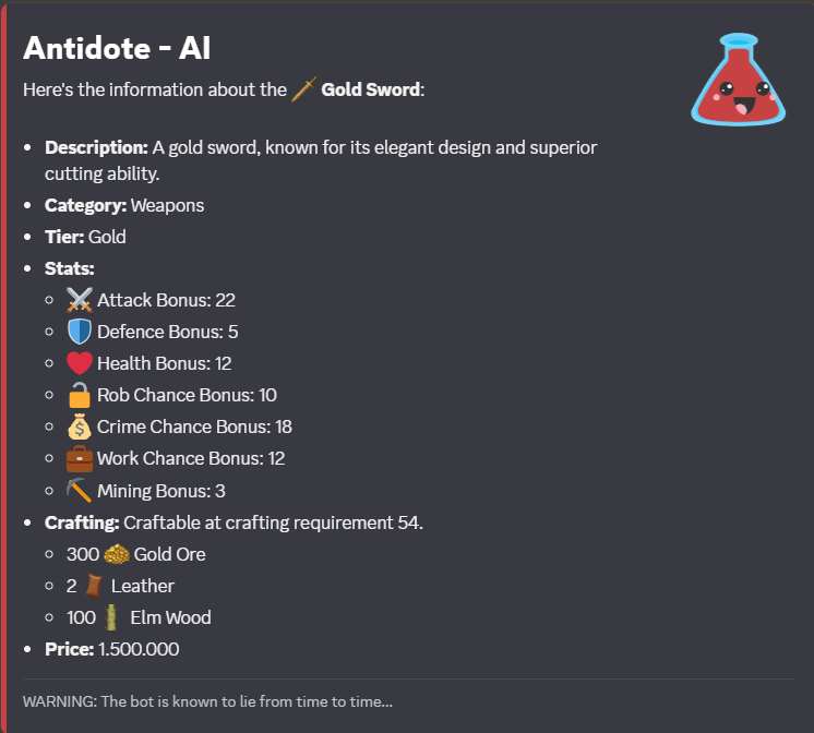 AI RPG lookup preview