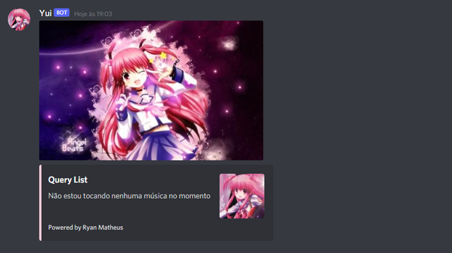 Imagem do bot de música Yui