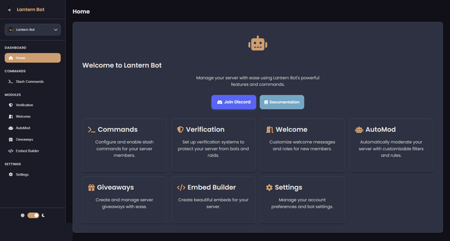 Lantern Dashboard - Main Control Center