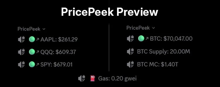 PricePeek preview - Crypto & Stocks