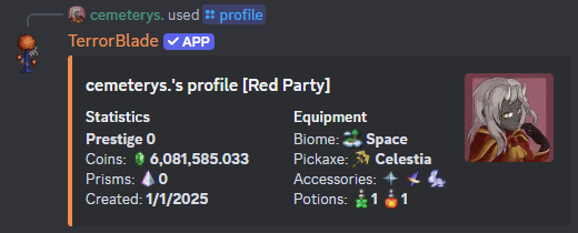 Image of the profile command