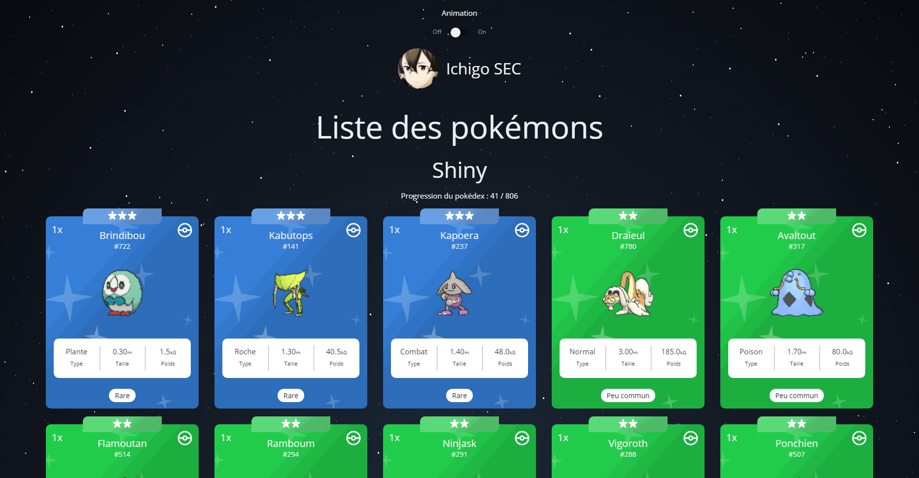 Ichi's Pokémon Inventory