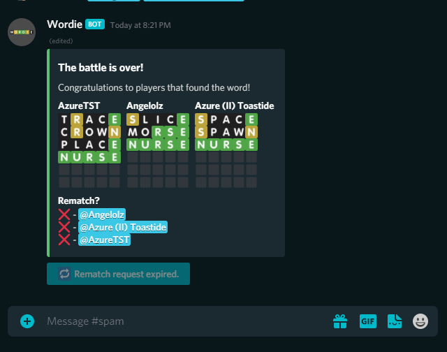 Requesting a rematch