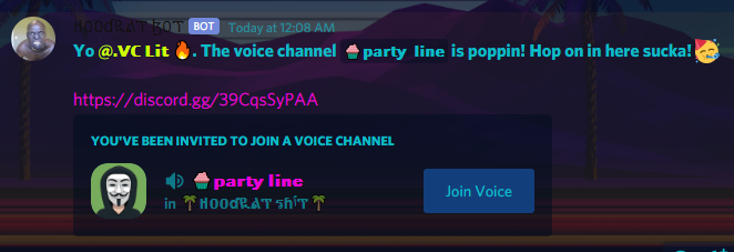 Ping notification example.