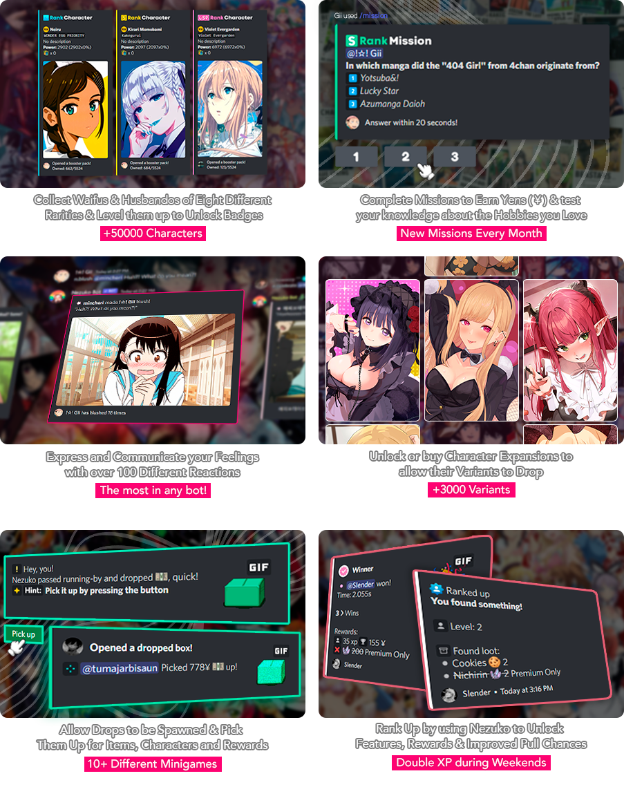 An image showing 6 key features