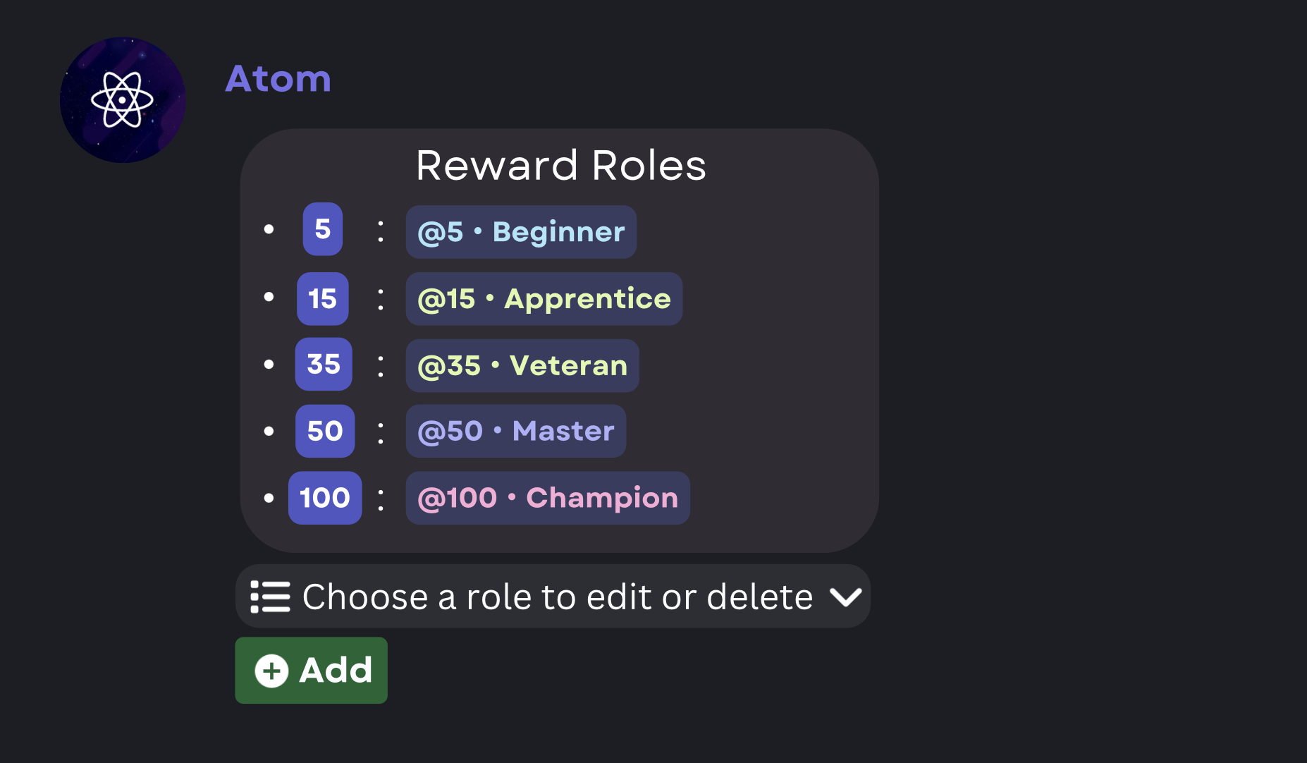 Reward Roles