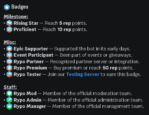 Rypo Badges Screenshot