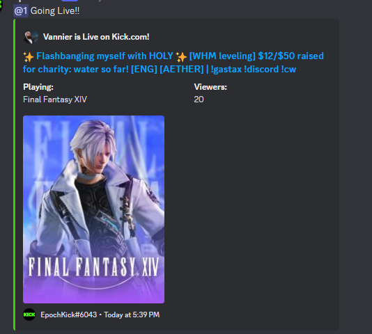 Screenshot of a custom message alert from kick.com