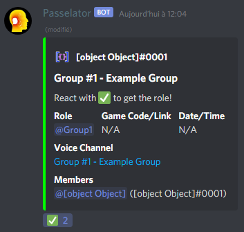 Example group message