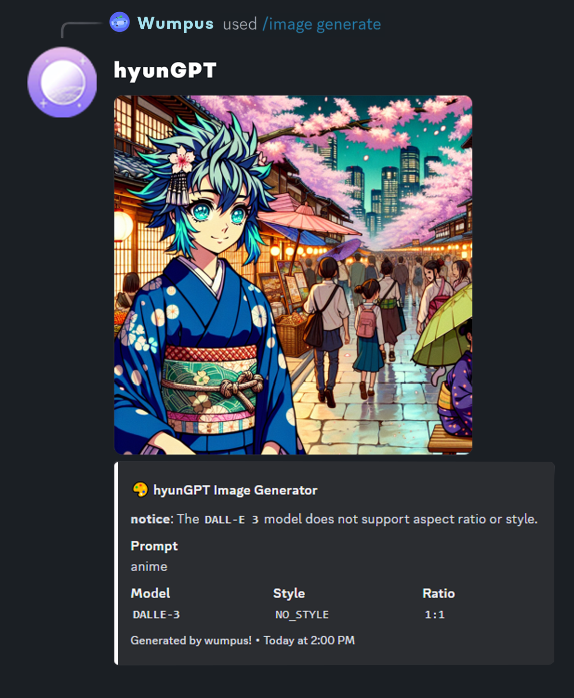 hyunGPT Image Generate Command