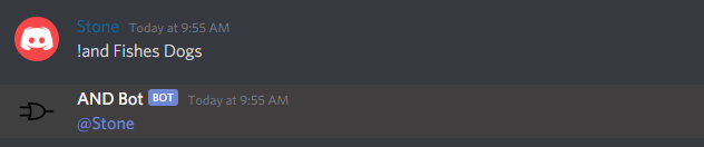 Example of !and command