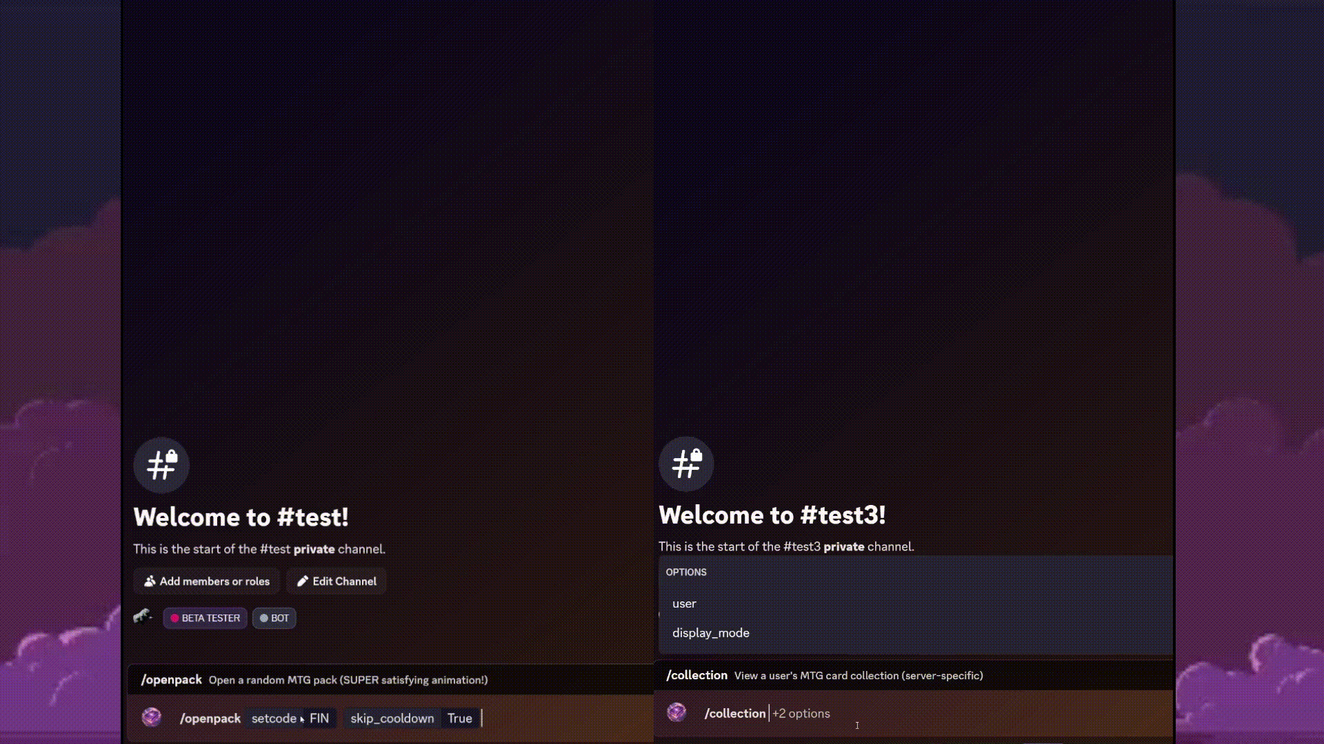 Opening pack (once per hour)