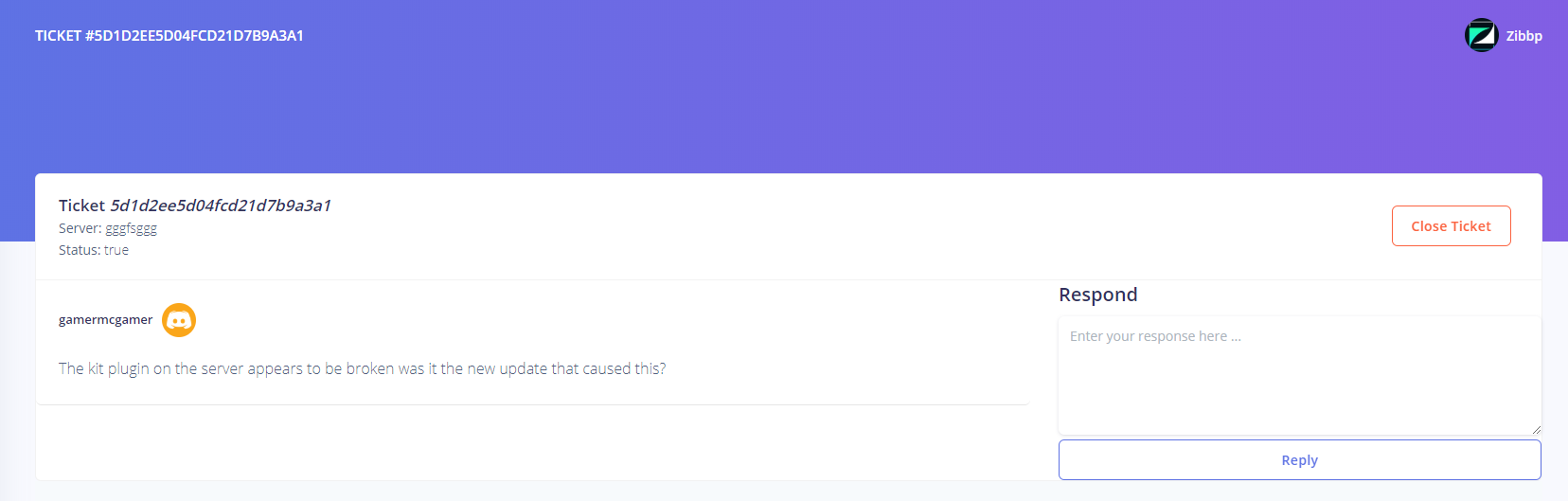 iew, Close, and Reply to a ticket