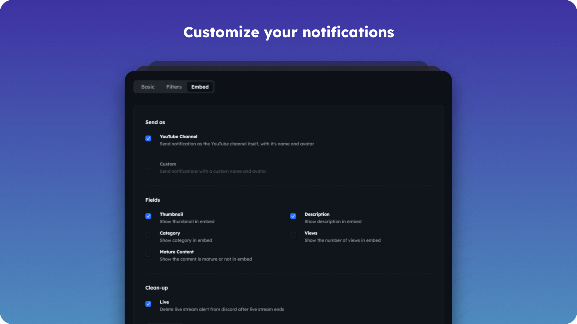 Notify Customize