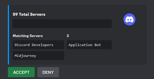 AppBot application showing verified Discord server memberships