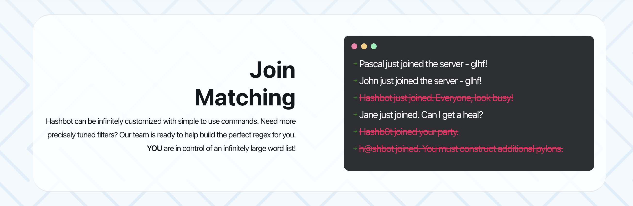 Join matching
