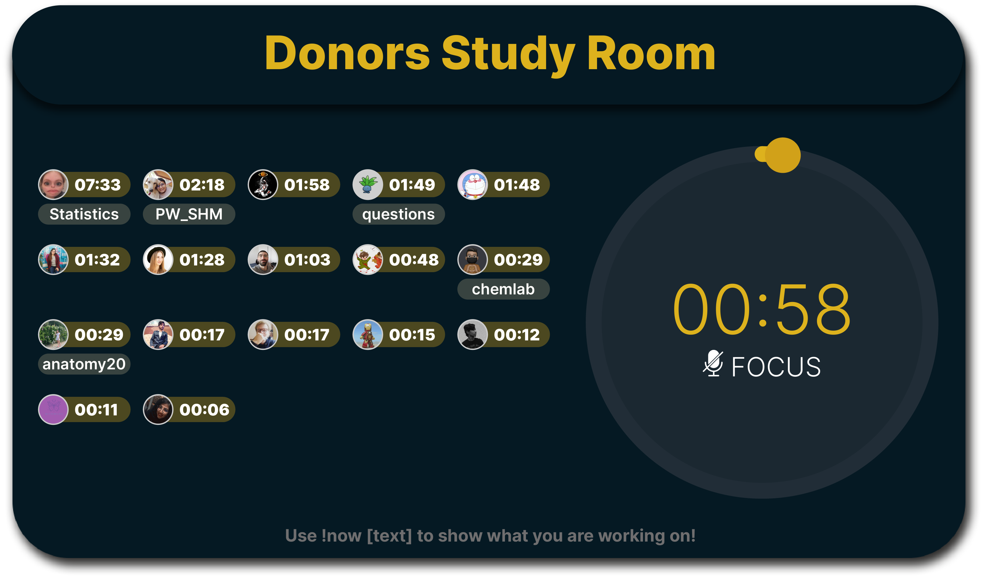 Pomodoro timer Discord