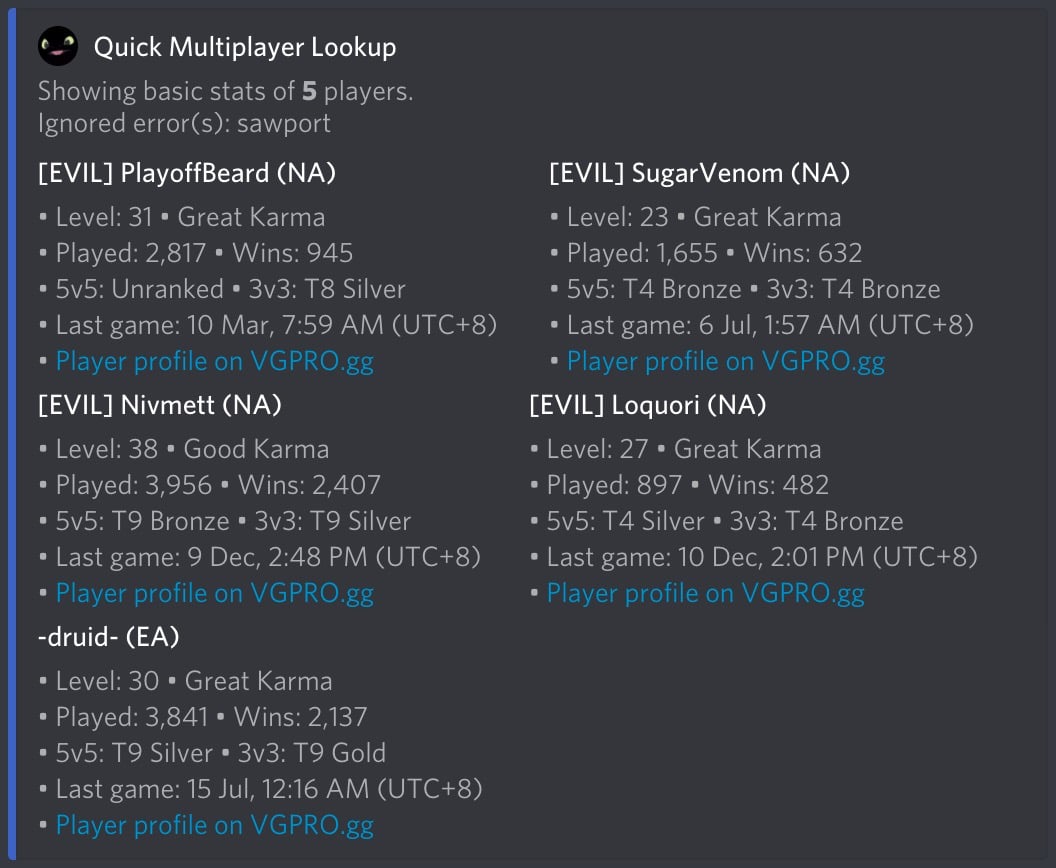 Quick Multiplayer Lookup