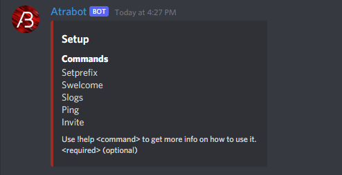 Setup commands