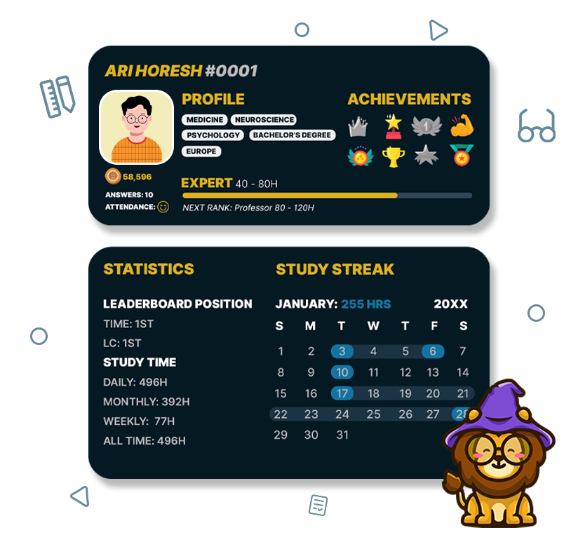 Discord Study Bot Profile Card