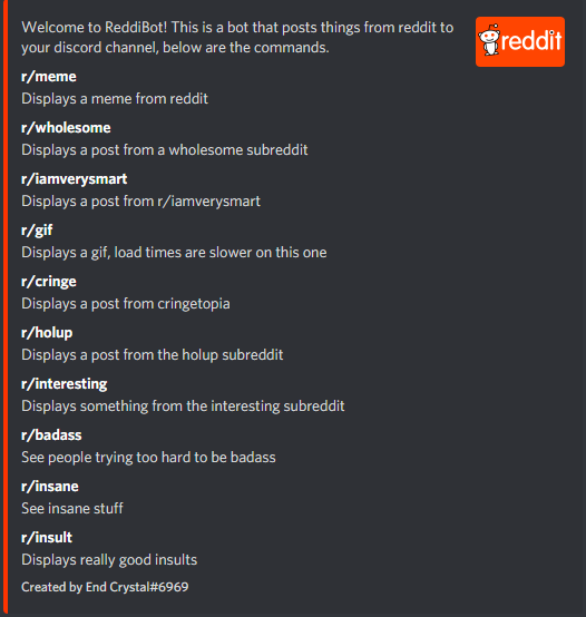 Photo of all commands