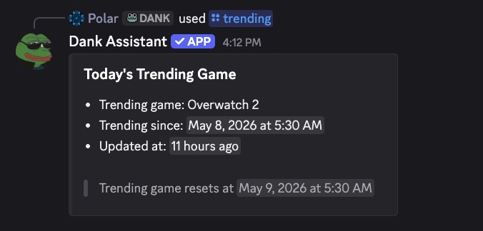 Trending game information showcase