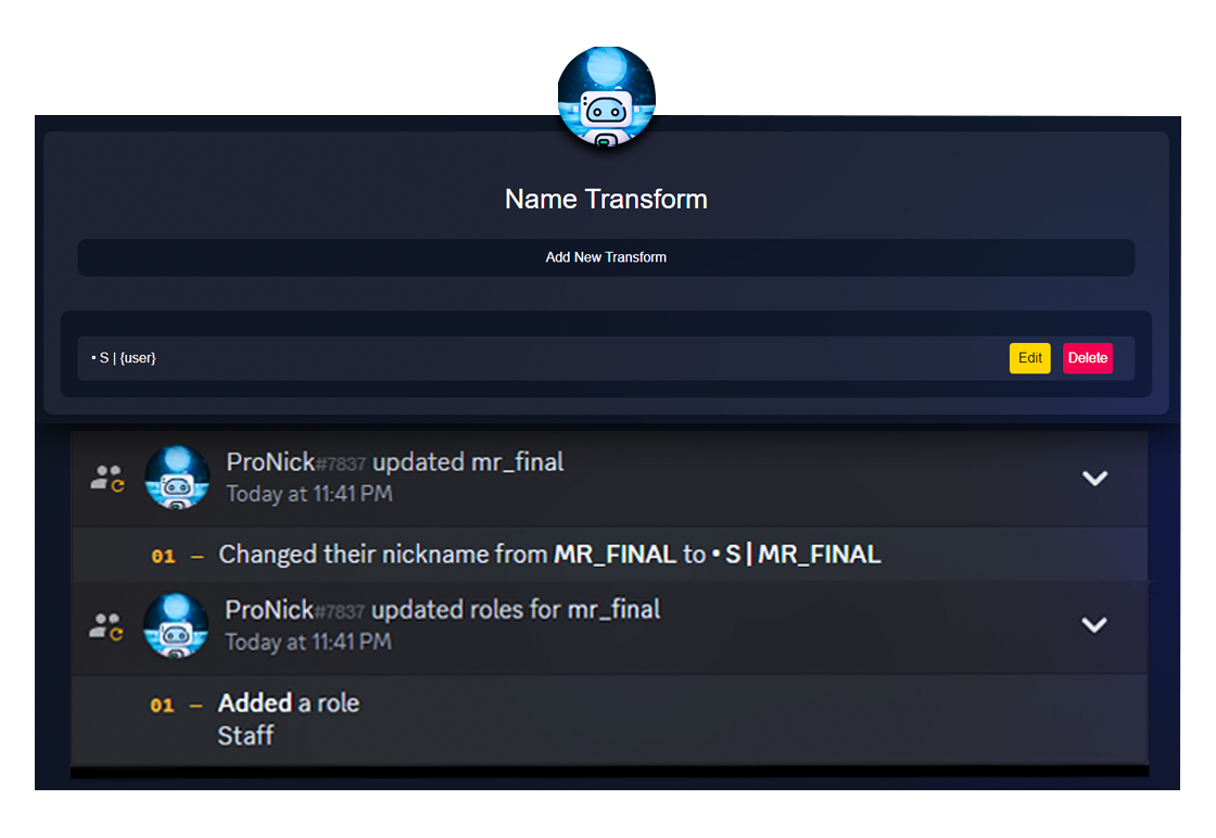 Role Transform Example