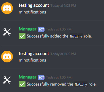 notifications command