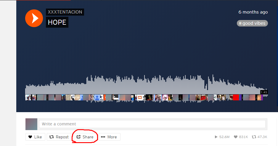 Soundcloud Share Button