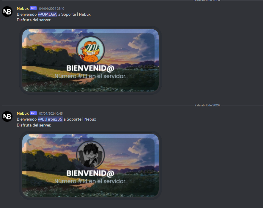 Ejemplo de Configuración de Bienvenida