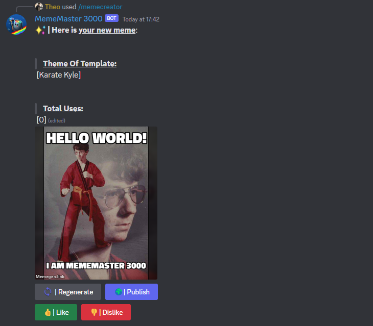 Example Command Of MemeMaster 3000