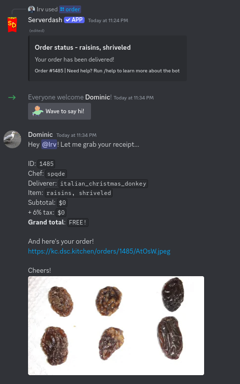 A bacon cheeseburger being delivered by chef M