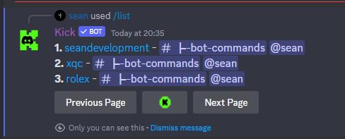 List command example