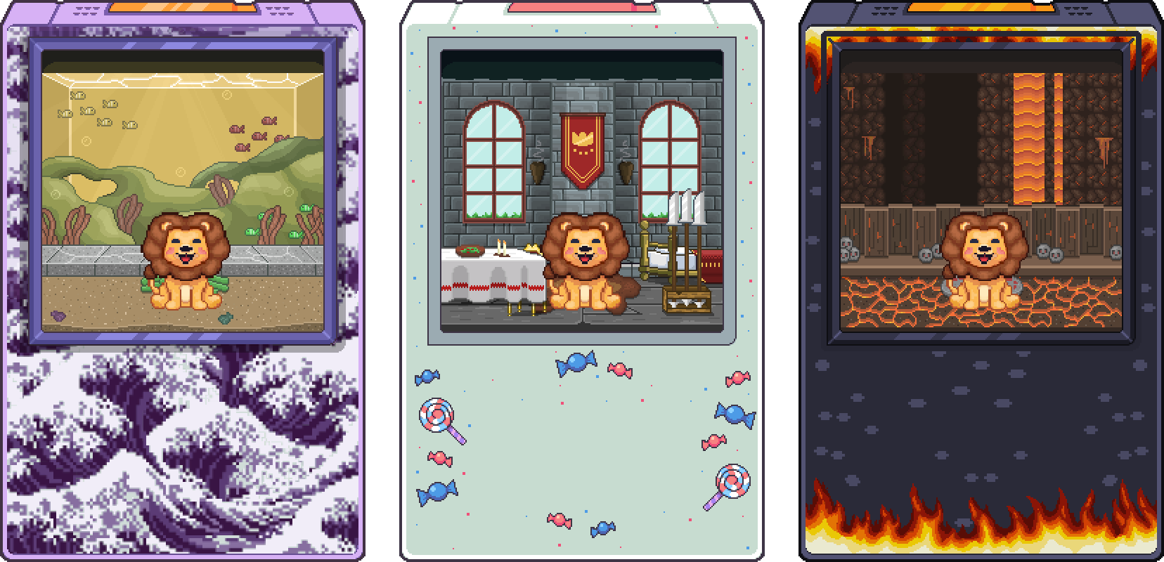 LionGotchi - Three pet skins