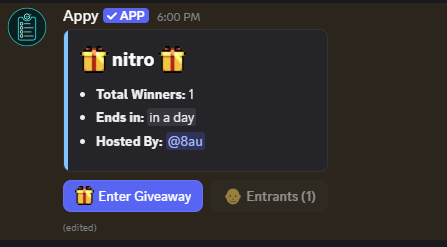 giveaway example