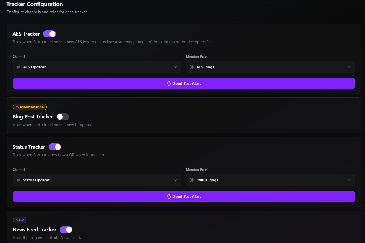 Tracker Options