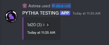 An example of a dice roll.