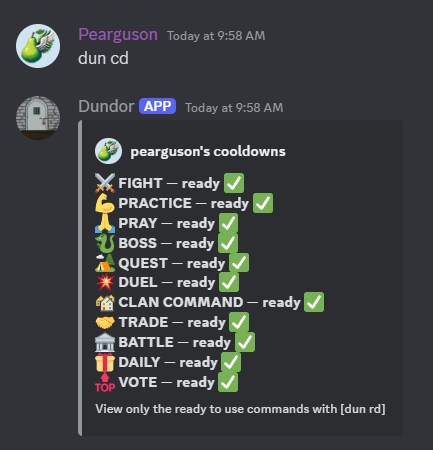 Dundor Cooldowns Sample