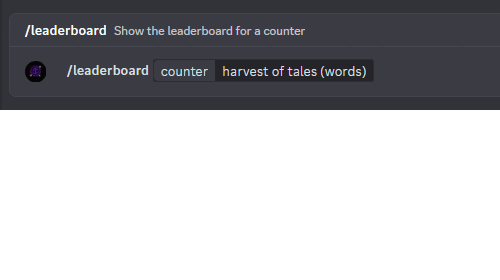 A gif showing how to use the /leaderboard command
