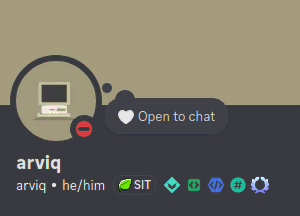 Profile the creator of StartIT bot with status 'Open to chat'
